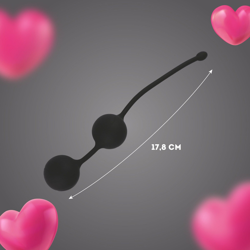 Черные силиконовые вагинальные шарики (Цвет: черный)