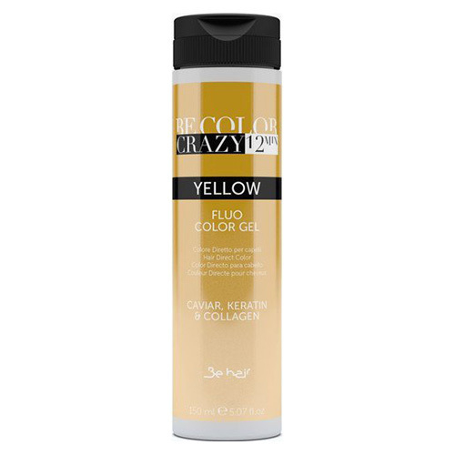 Люминесцентный гель-краситель для волос прямого действия Оттенок Желтый Be Hair Color Crazy 12 Minute Yellow 150мл