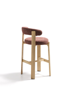 Барный стул Granite из терракотовой синели и ясеня с натуральной отделкой 75 см