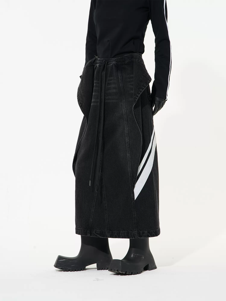 Джинсовая юбка BLIND Multilayered Denim Long Skirt