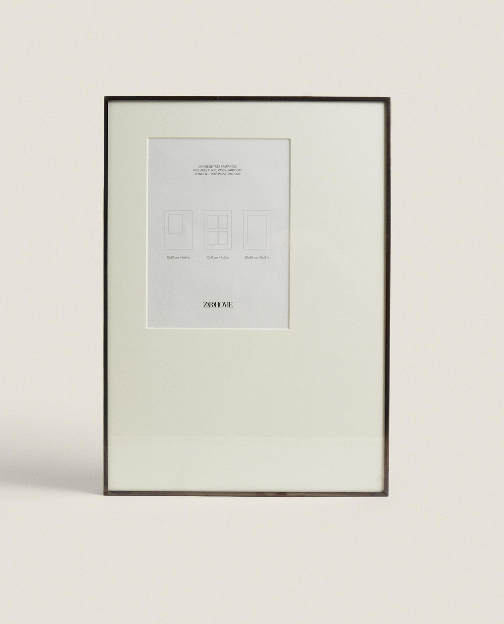 Zara Home Фоторамка из стекла, цвет чёрный, 30 см