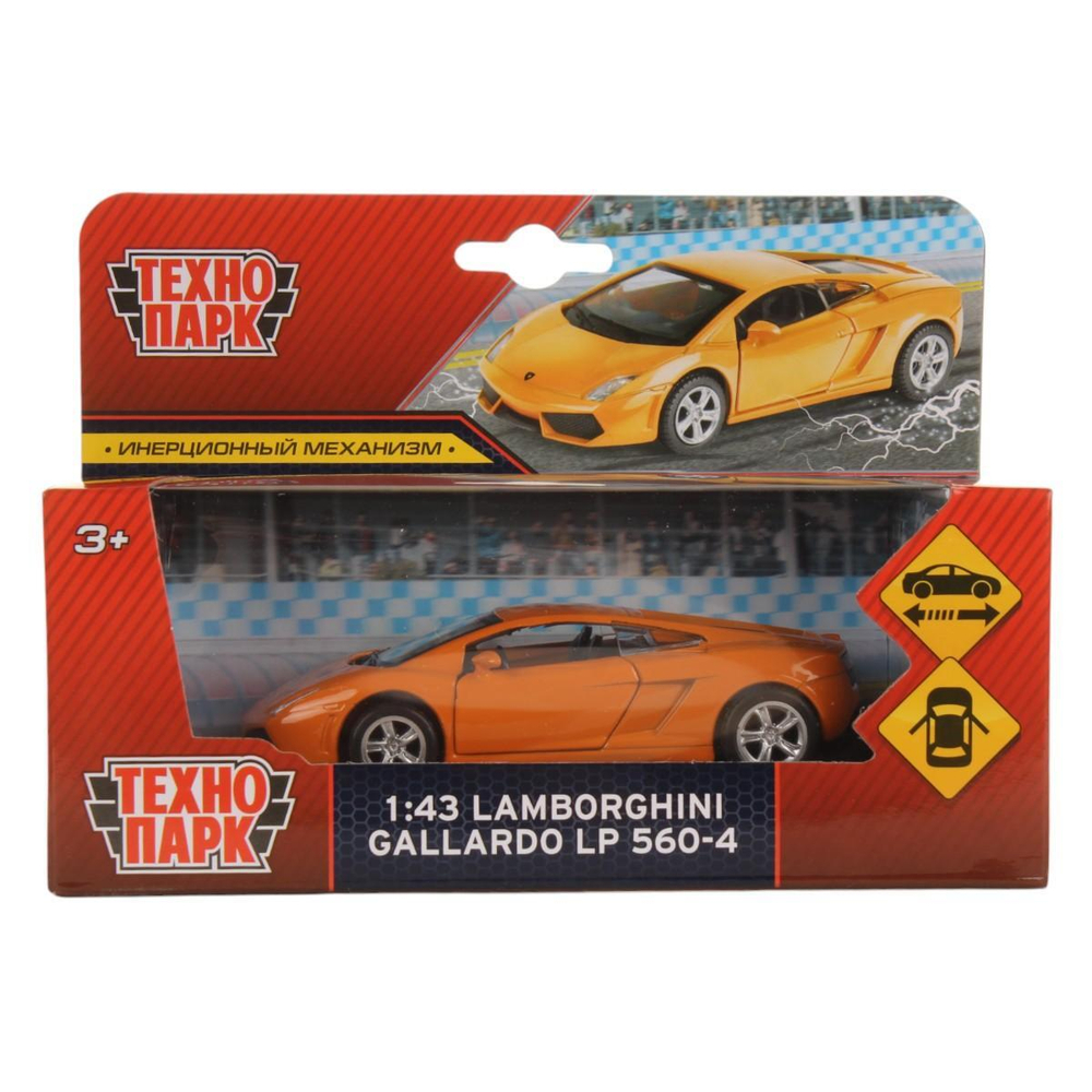 Модель ин. мет. "Lamborghini Gallardo LP 560-4" 11,4см, двер, оранж, коробка 67324 (96) (Технопарк)