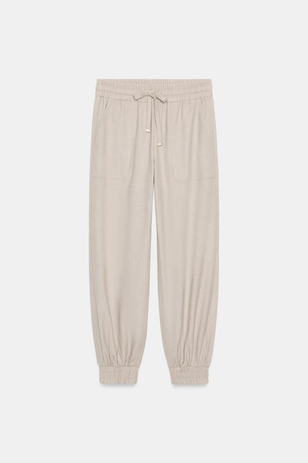 ZARA ДЖОГГЕРЫ С МАНЖЕТАМИ, ПЕСОЧНЫЙ МЕЛАНЖ