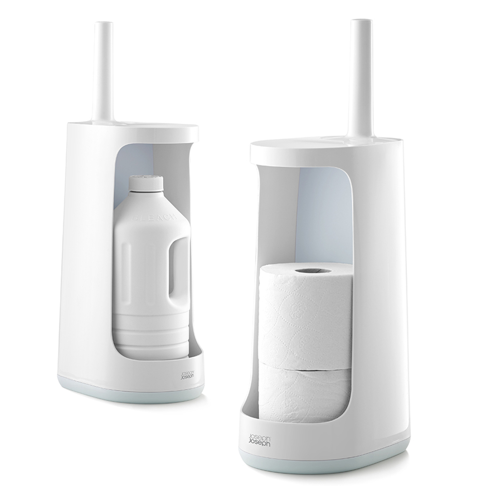 Ершик для унитаза с отсеком для хранения flex, бело-голубой