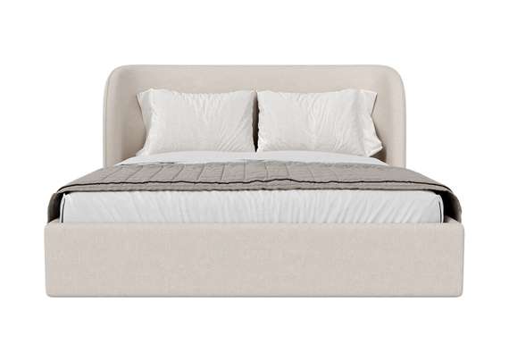 Кровать двуспальная Classic 160 см (молочный, рогожка)