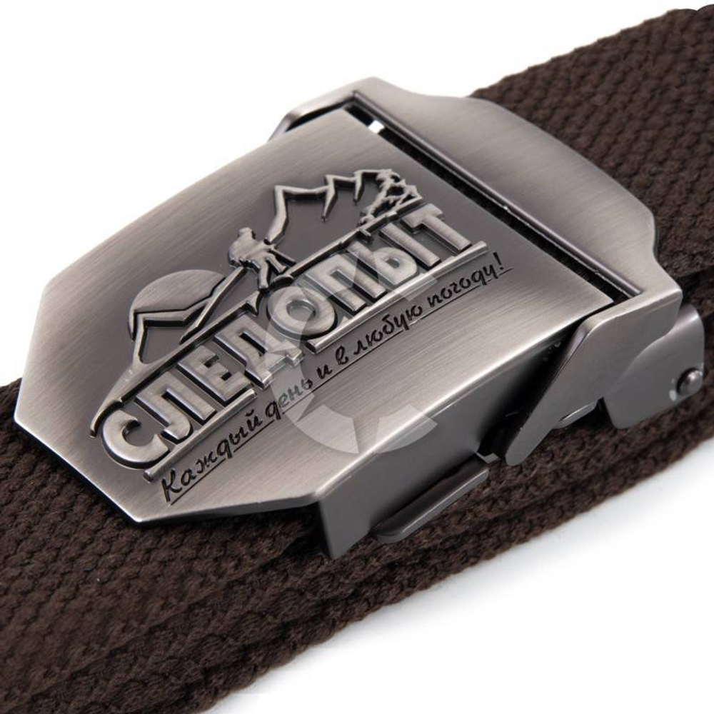 Ремень СЛЕДОПЫТ текстиль темно-коричневый