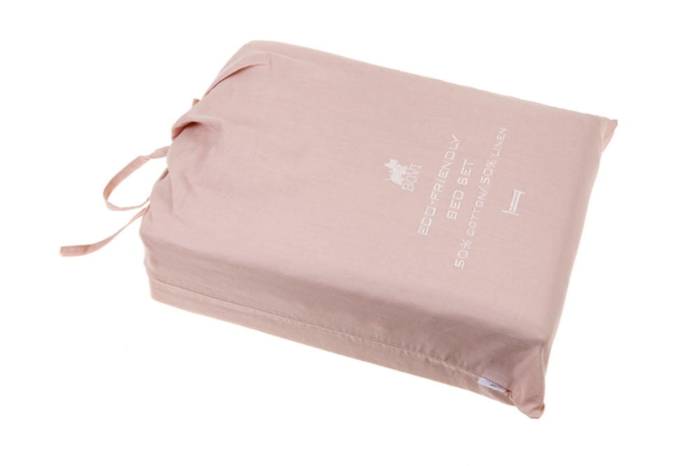 Постельное белье 1.5 спальное Bovi Linen розовое Португалия упаковка