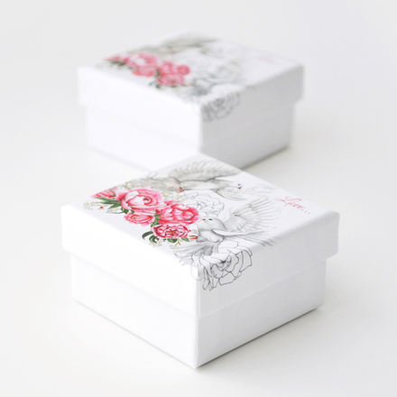 Футляр картонный "Романтика.Свадебная №27", 60х60х34 мм