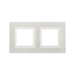 Рамка из натурального стекла, "Avanti", белая, 2 поста (4 мод.)
