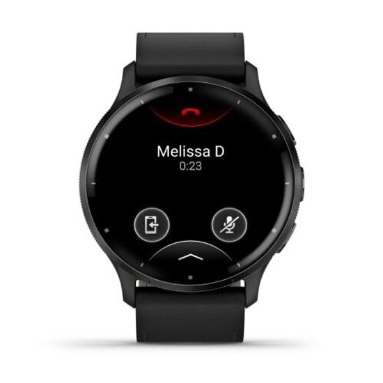 Умные часы GARMIN Venu 3 Black кожаный браслет
