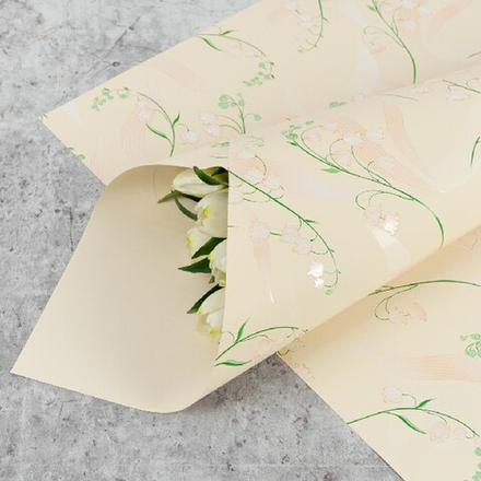 ЛИСТ двусторонняя "Ландыши" 57*57см Кремовая/20шт