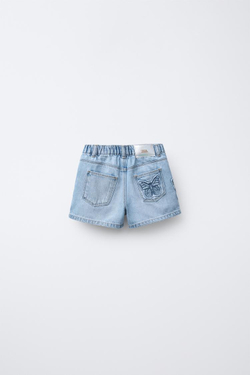 ZARA ДЖИНСОВАЯ ЮБКА-ШОРТЫ, СВЕТЛО-ГОЛУБОЙ