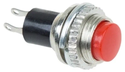 Выключатель-кнопка Rexant Mini OFF-(ON) Ø 10.2, металл, красная (220В 2А (2с)) (RWD-213) 36-3331