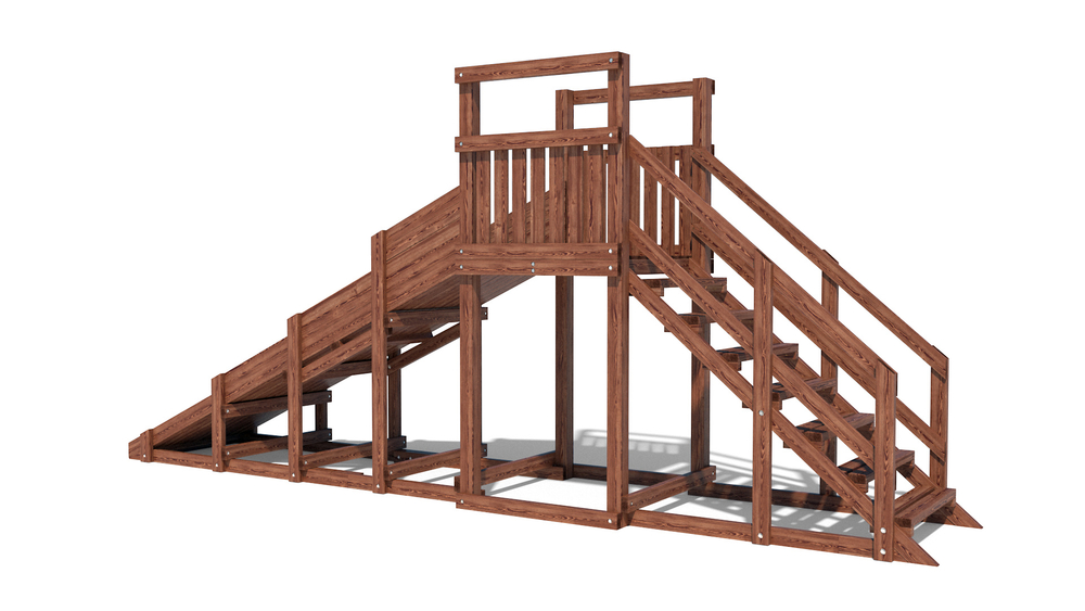 Зимняя деревянная горка W-3 (длина ската 3,5м)