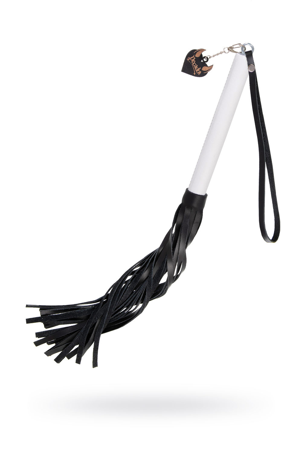 Плеть белая рукоять чёрные хлысты натуральная кожа 50 см