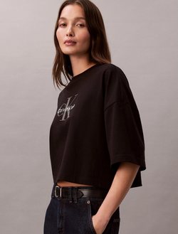 Футболка Calvin Klein Monologo Cropped Boxy Fit Black