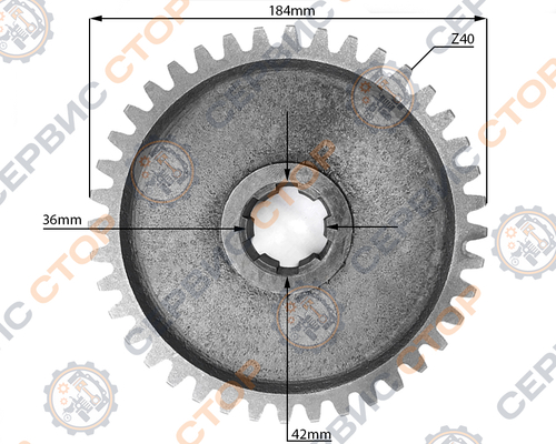 Шестерня конечной передачи ведомая Z-40 (на полуоси)