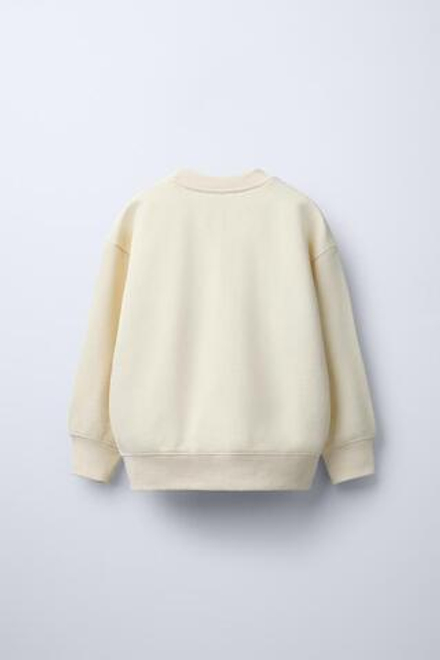 ZARA ОДНОТОННАЯ ТОЛСТОВКА, ЭКРЮ