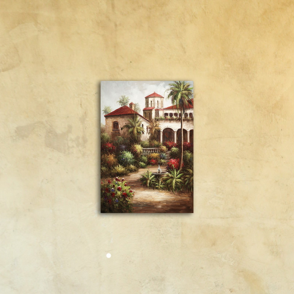 Картина на стекле "Загородный дом в Италии" Декор для дома, подарок