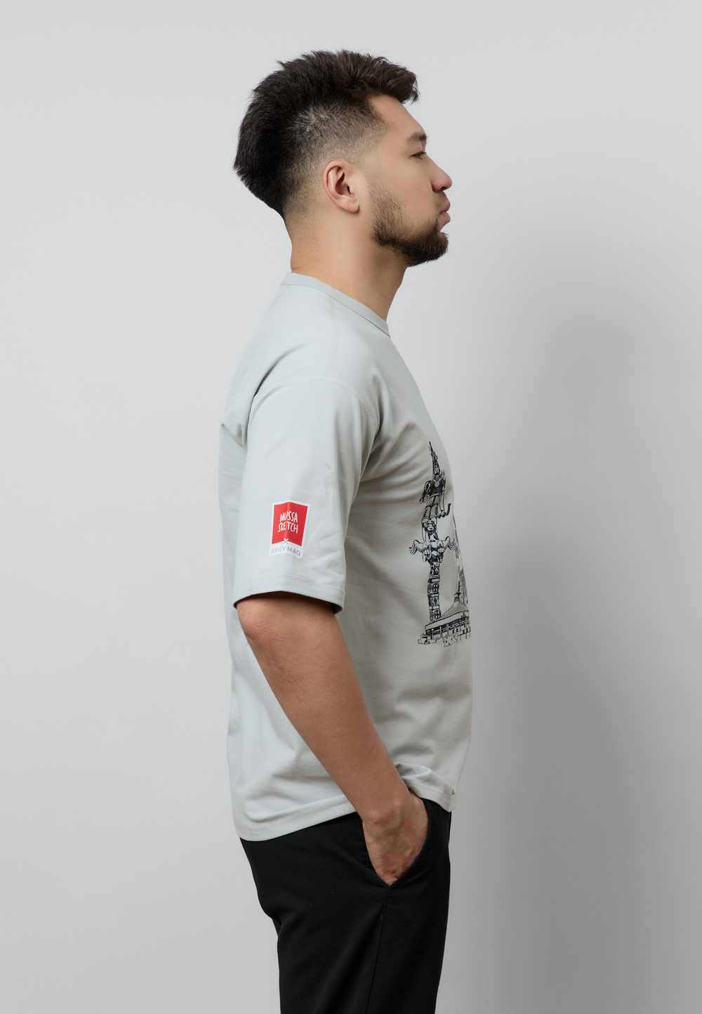 Футболка оверсайз ALMATY MS LIGHT GREY