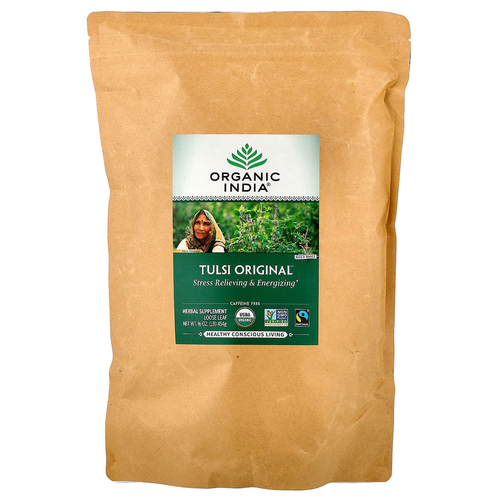 Organic India, оригинальный рассыпной чай тулси, без кофеина, 454 г (16 унций)