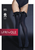 Черные чулки с бантиками Le Frivole SM (2/3) (Цвет: черный)