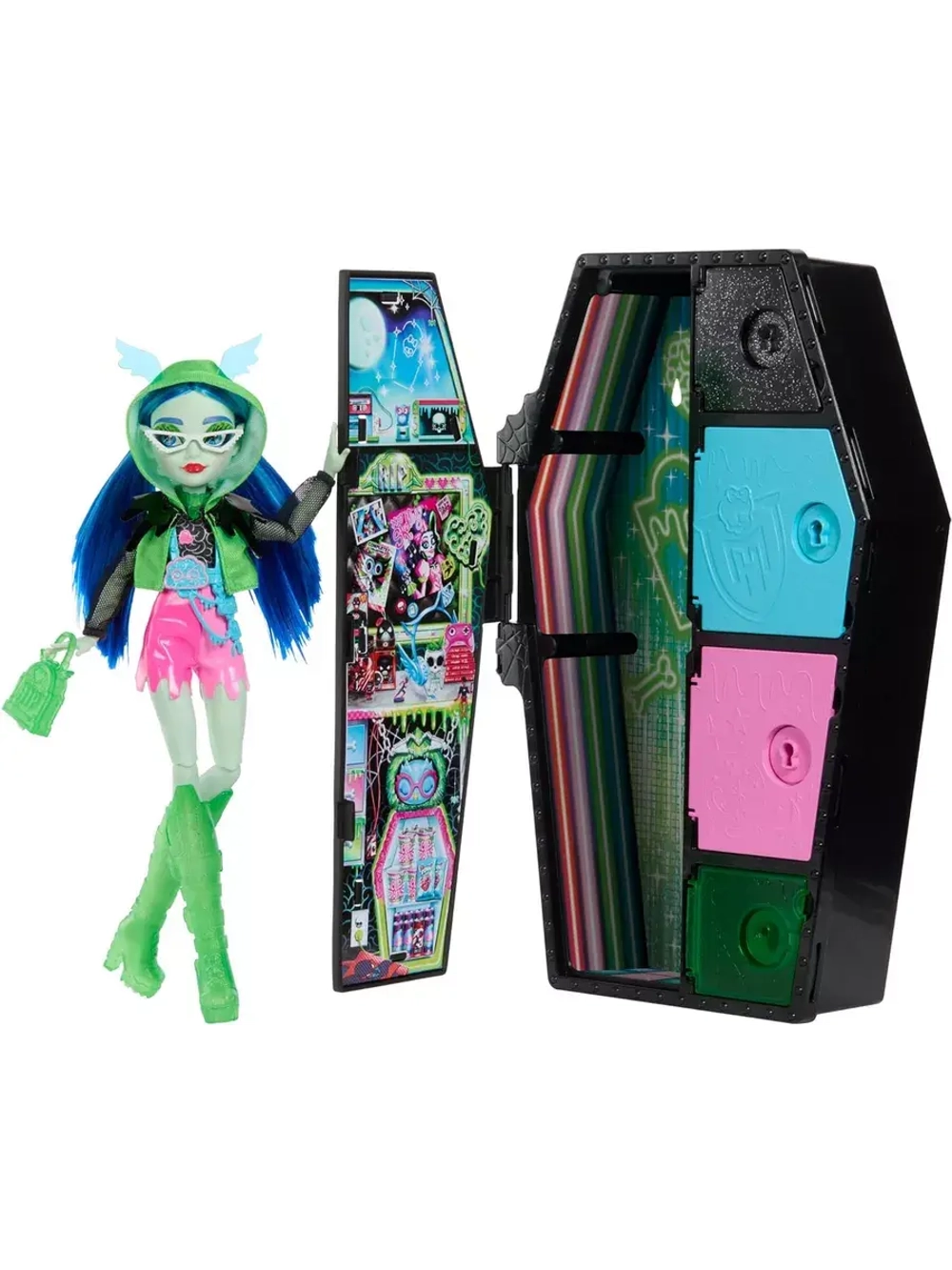 Кукла Монстер Хай Neon Frights Ghoulia Yelps HNF81