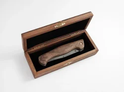 Складной нож "Тайга", дамасская сталь, рукоять орех