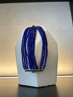 Браслет из бронзы и фиолетового ювелирного стекла