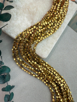 Бусины гематит 4 мм булава, золото, нить 40 см