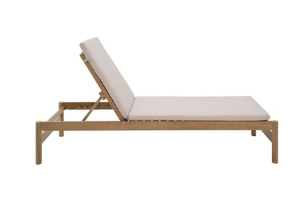 Шезлонг из акации Joygarden БУНГАЛО, Natural Teak, ваниль