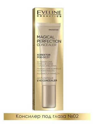 EVELINE.КОНСИЛЕР ПОД ГЛАЗА тон-02 Medium серии MAGICAL PERFECTION CONCEALER, 15мл