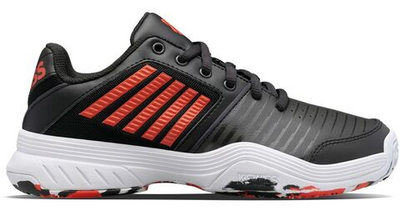 детские Кроссовки теннисные K-Swiss Court Express Omni - jet black/spicy orange/white