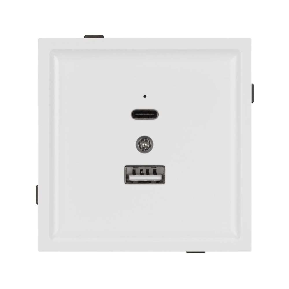 Механизм USB розетки SCT-TENDO-MUAC-PL-WH (5V, 3A, QC3) (Arlight, Белый) 054094