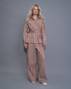 “Relaxed cotton” Рубашка в пижамном стиле с кантом.