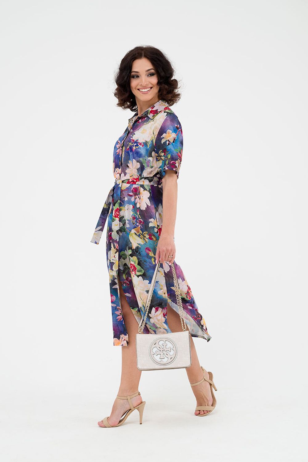 Платье-рубашка Джорджия (46-56) Serenada цветы (Акция)