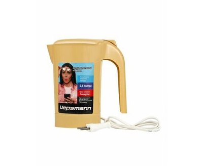 Чайник электрический Vepsmann, VN-103, бежевый, 0.5 л, 500 Вт