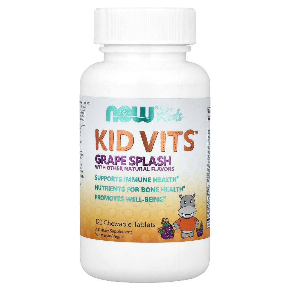 NOW Foods, Kid Vits ™, Grape Splash, 120 жевательных таблеток
