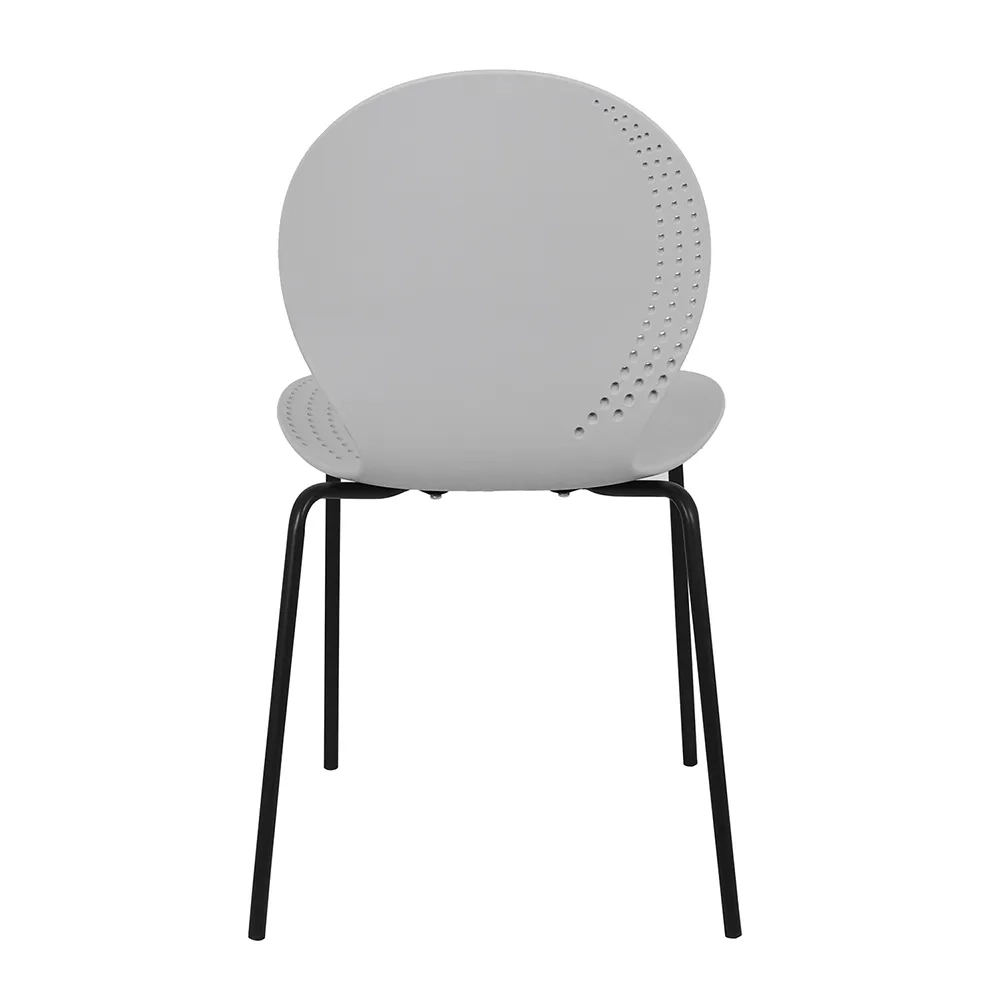 Стул пластик Wave серый с черными ножками