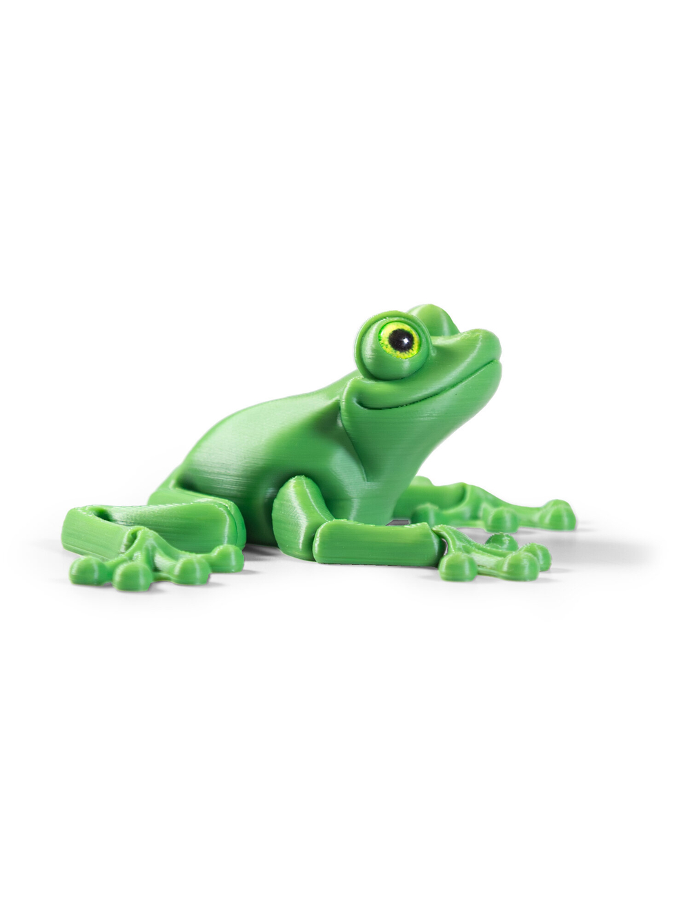 Подвижная лягушка антистресс, меняющая цвет с зеленого в салатовый, 3D печать, 10 см. длина