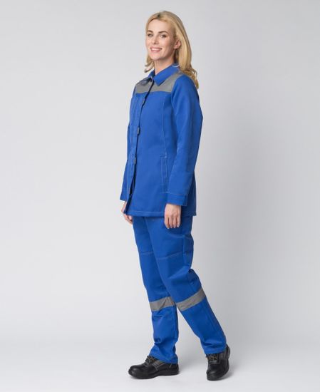 Костюм женский "Весна-1" NEW брюки (василек/серый)