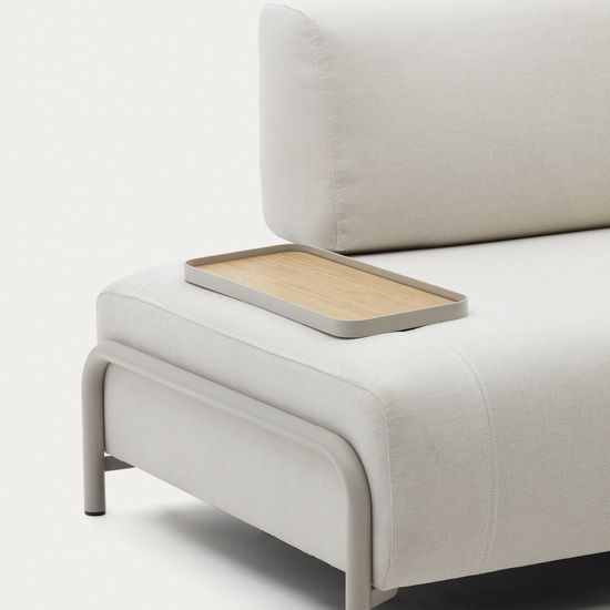 Compo Небольшой поднос из дубового шпона с натуральной отделкой и серого металла