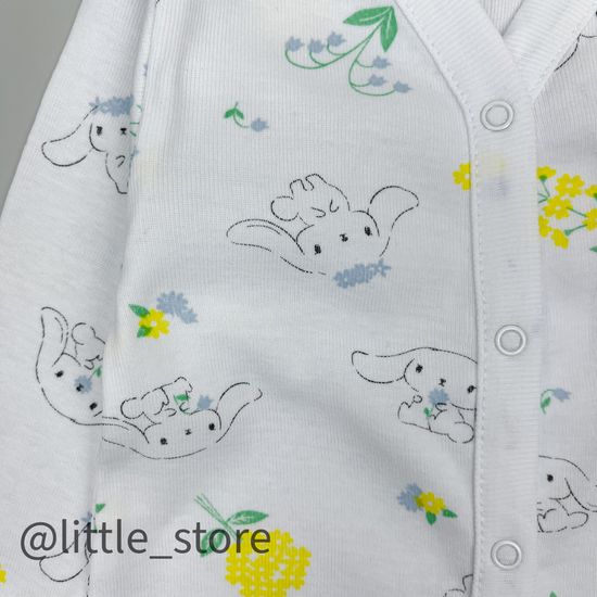 Слип хлопковый "Белые зайчики" на белом