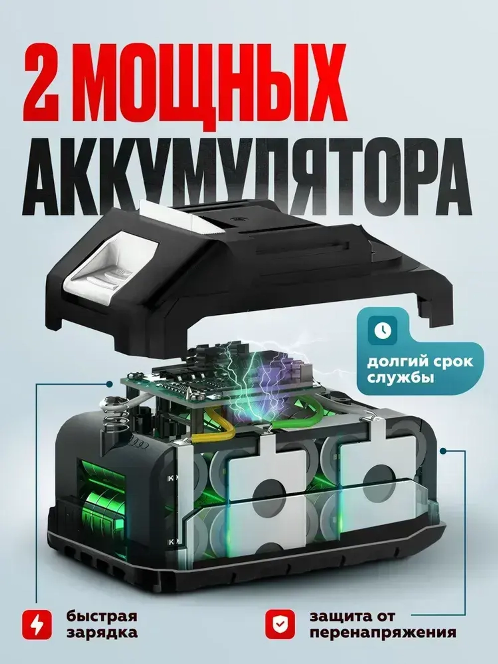 Болгарка аккумуляторная УШМ 125 мм, 48 В, 2 АКБ, бесщеточная, углошлифовальная машина, шлифмашина, в кейсе