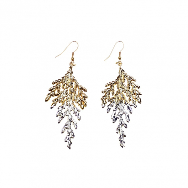 Серьги листья Ester Bijoux Кипарис SK153GAC-G/S BR