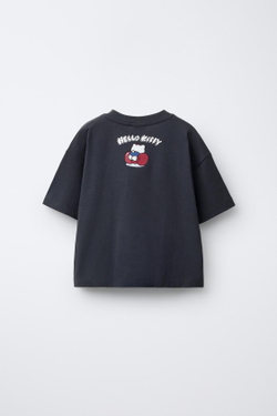 ZARA ФУТБОЛКА HELLO KITTY © SANRIO, АНТРАЦИТОВО-СЕРЫЙ