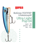 Воблер Ultra Light Pop 04, 4см, 3гр, цвет GAU, плавающий