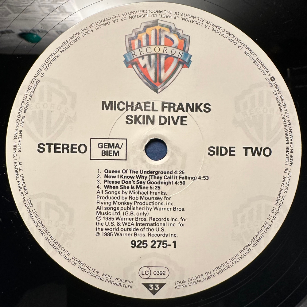 Michael Franks - Skin Dive (Германия 1985г.)