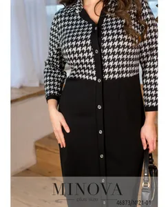Платье 21-01-черно-белый Minova