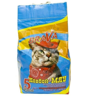 Брава 5л.впитывающий Ковбой мяу для гладкошерстных кошек